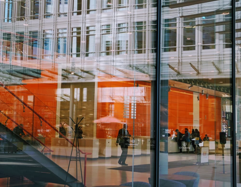 Modern City Reflections by Elizabeth Allen — canvas wall art