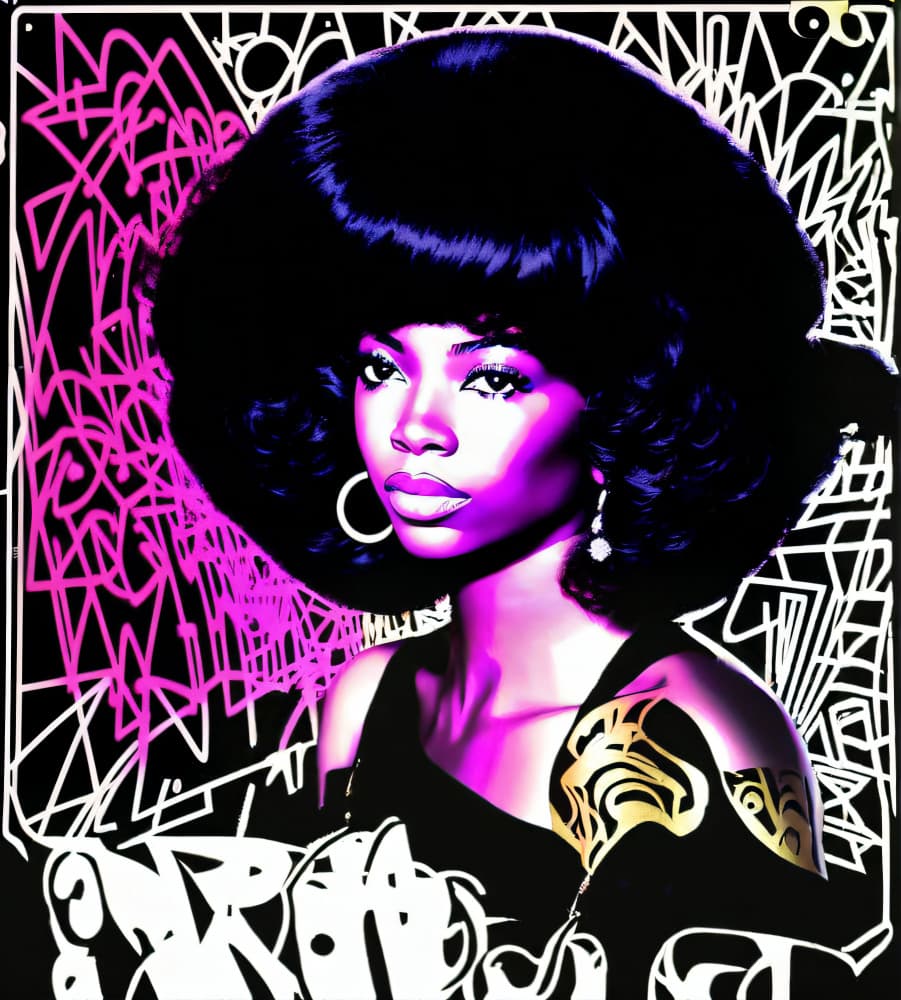 Vibrant Purple Afro Portrait by Cicero Spin — canvas wall art