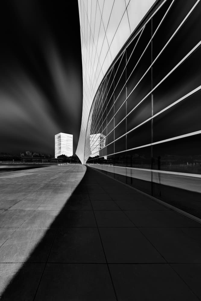 Dramatic Curved Architecture by Steven Zhou — canvas wall art