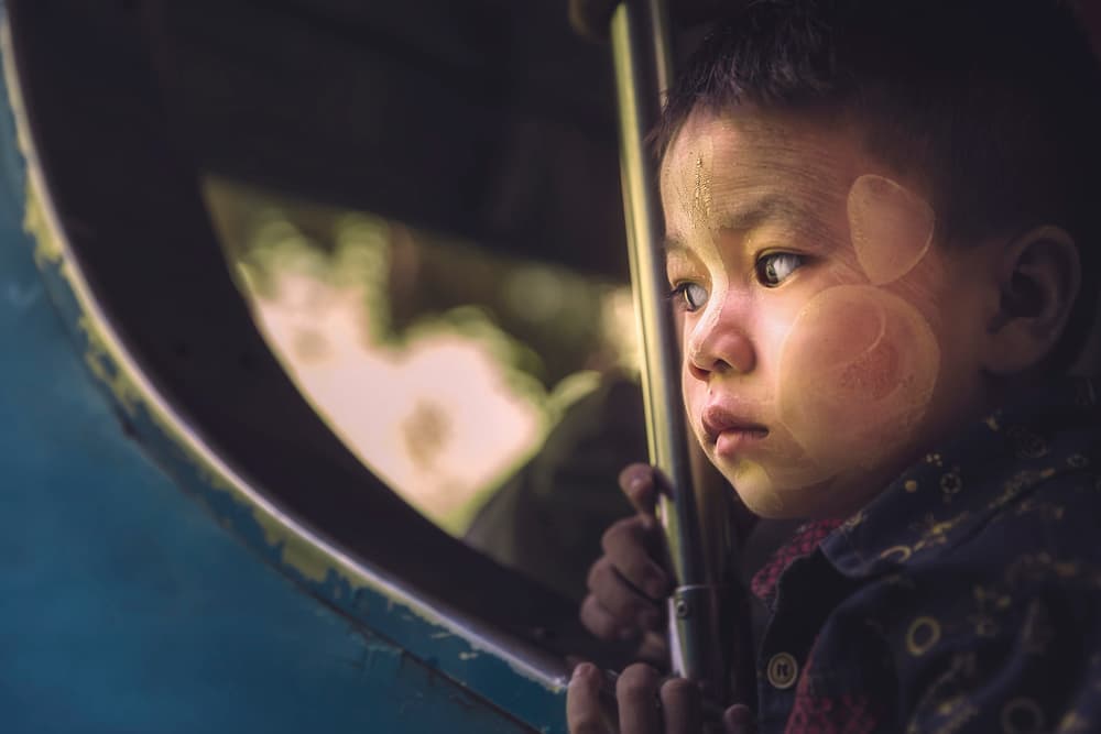 Thoughtful Child's Gaze by Roberto Rivera — canvas wall art