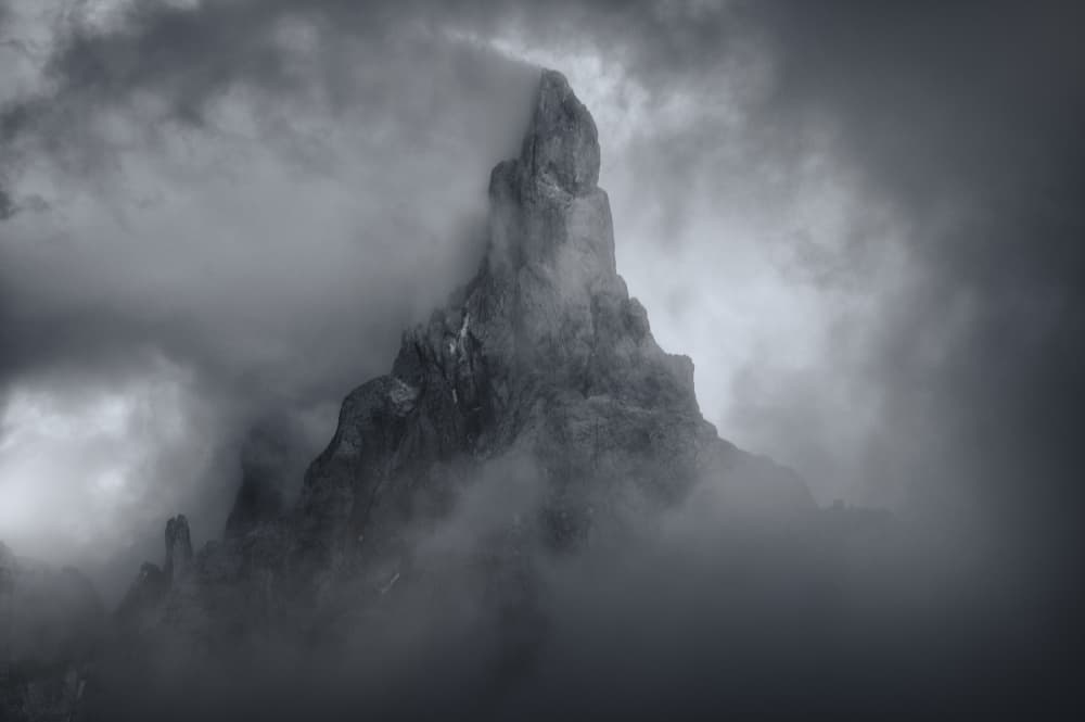 Misty Mountain Peak by David Martin Castan — canvas wall art