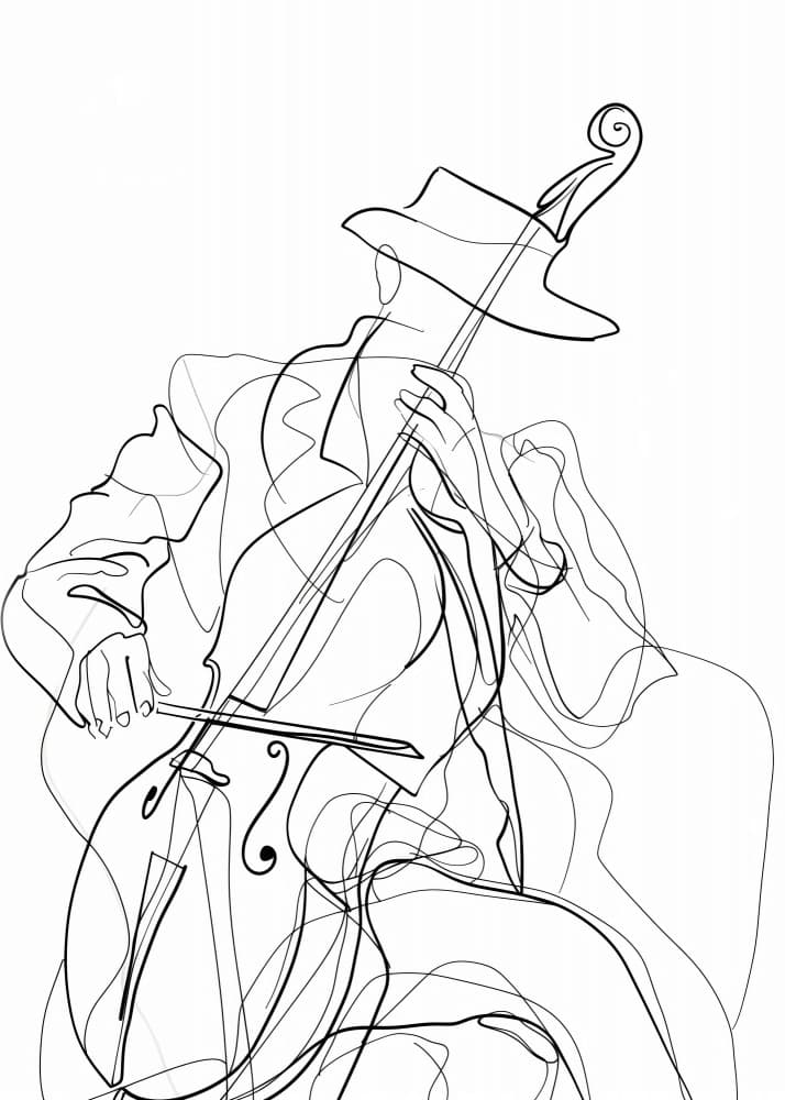 Stylish Jazz Player by Justyna Jaszke — canvas wall art