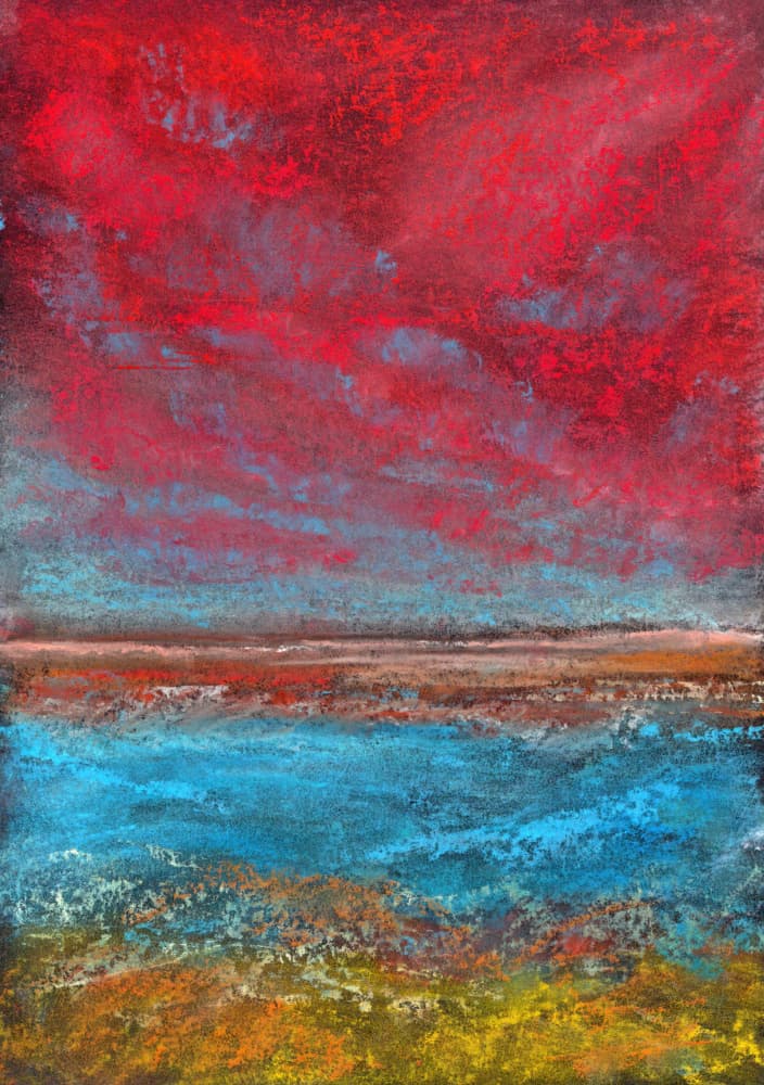 Dramatic Sky Blue Water by Justyna Jaszke — canvas wall art