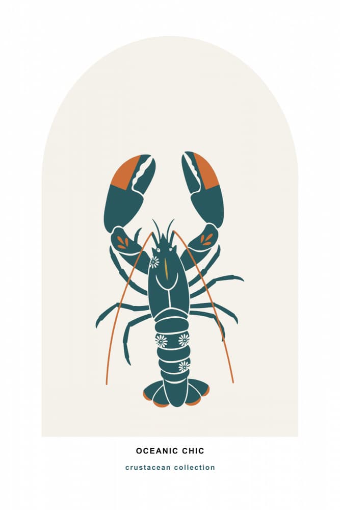Coastal Chic Lobster by casa cartissi — canvas wall art