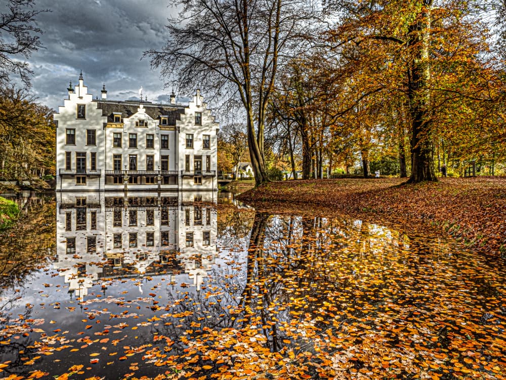 Autumn Castle Reflection by Henk Goossens — canvas wall art