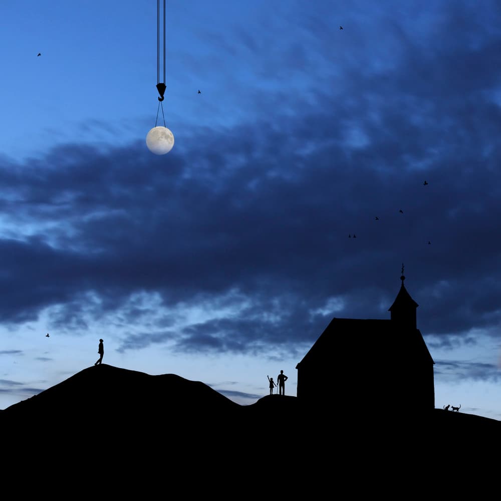 Surreal Moon Landscape by Victoria Glinka — canvas wall art