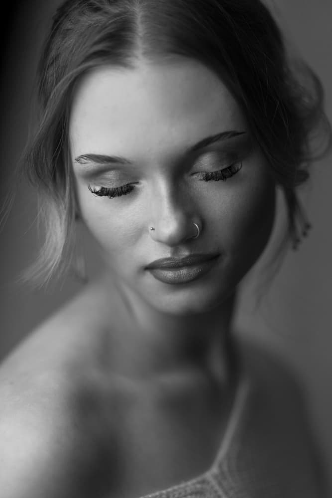 Peaceful Young Woman by Hardik Pandya — canvas wall art