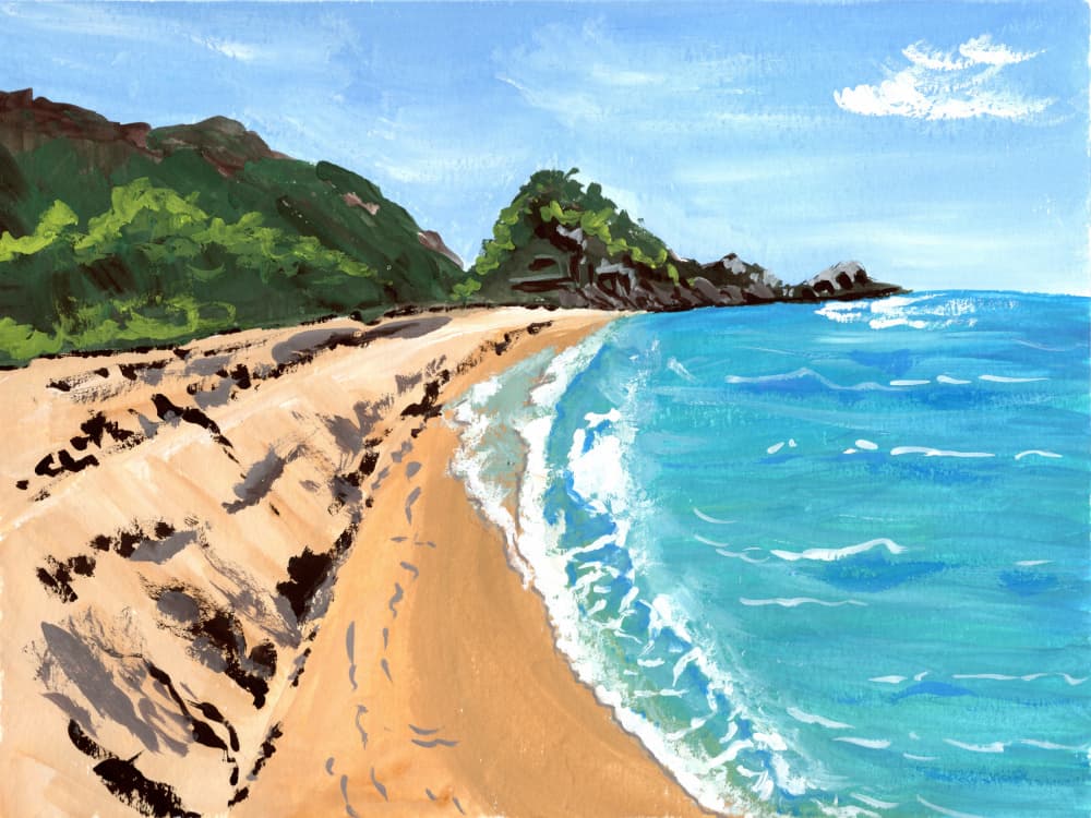 Tropical Beach Paradise by Jasmine Goodwin — canvas wall art