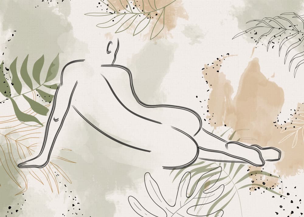 Nude Female Botanical Lines by Fadil Roze — canvas wall art