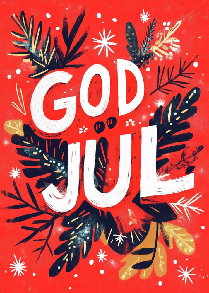 God Jul Christmas Greeting by Andreas Magnusson — canvas wall art