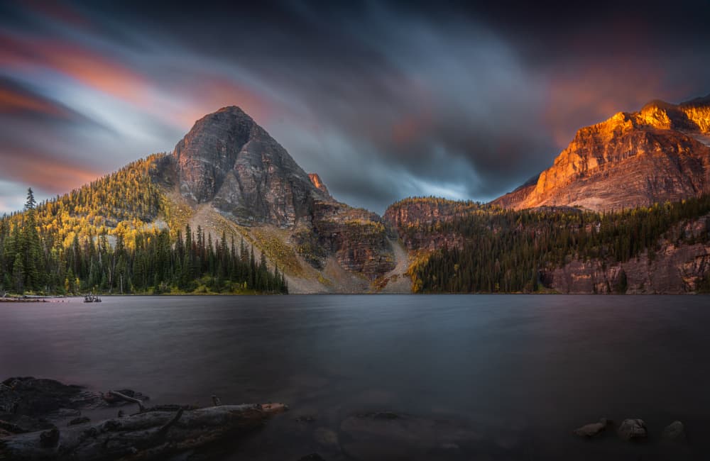 Majestic Mountain Lake Glow by Bing Li — canvas wall art