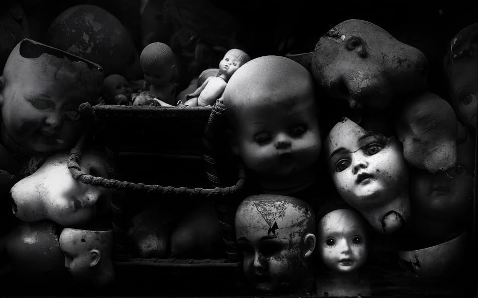 Creepy Doll Heads by Fulvio Pellegrini — canvas wall art