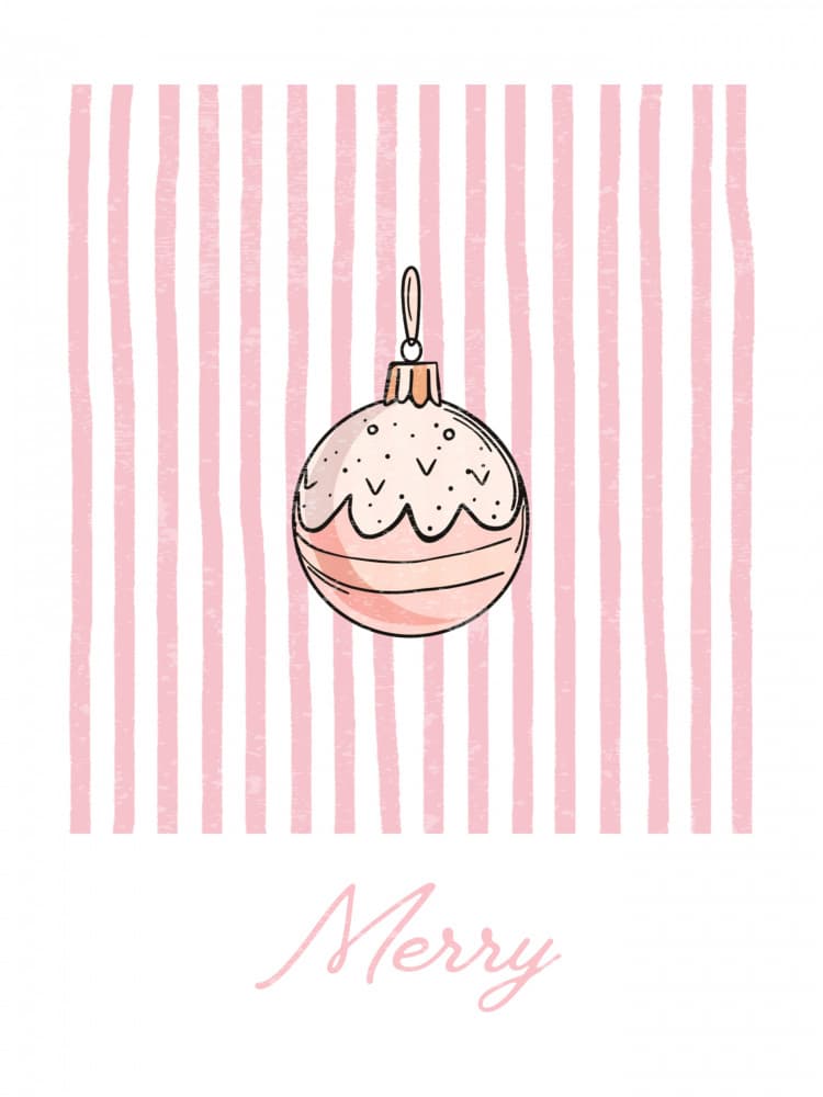 Merry Christmas Bauble by Jolly and Dash — canvas wall art