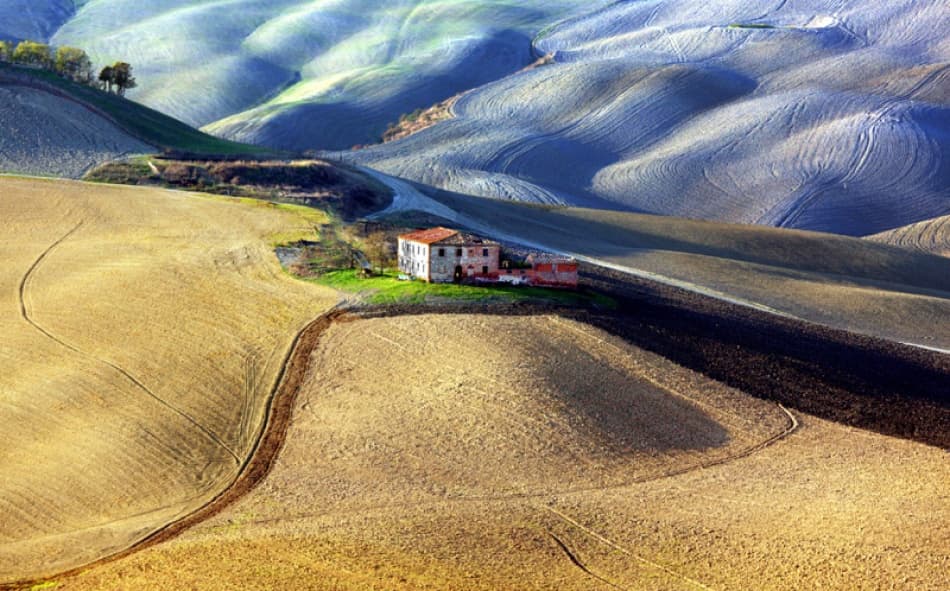 Rolling Hills Farmhouse by Luciano Caturegli — canvas wall art