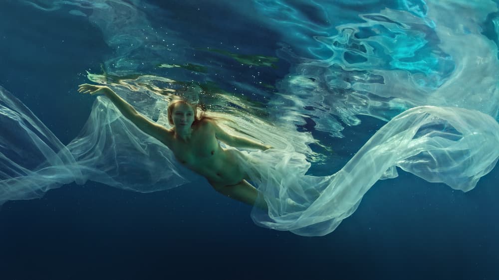 Nude Woman Underwater by Dmitry Frizel — canvas wall art