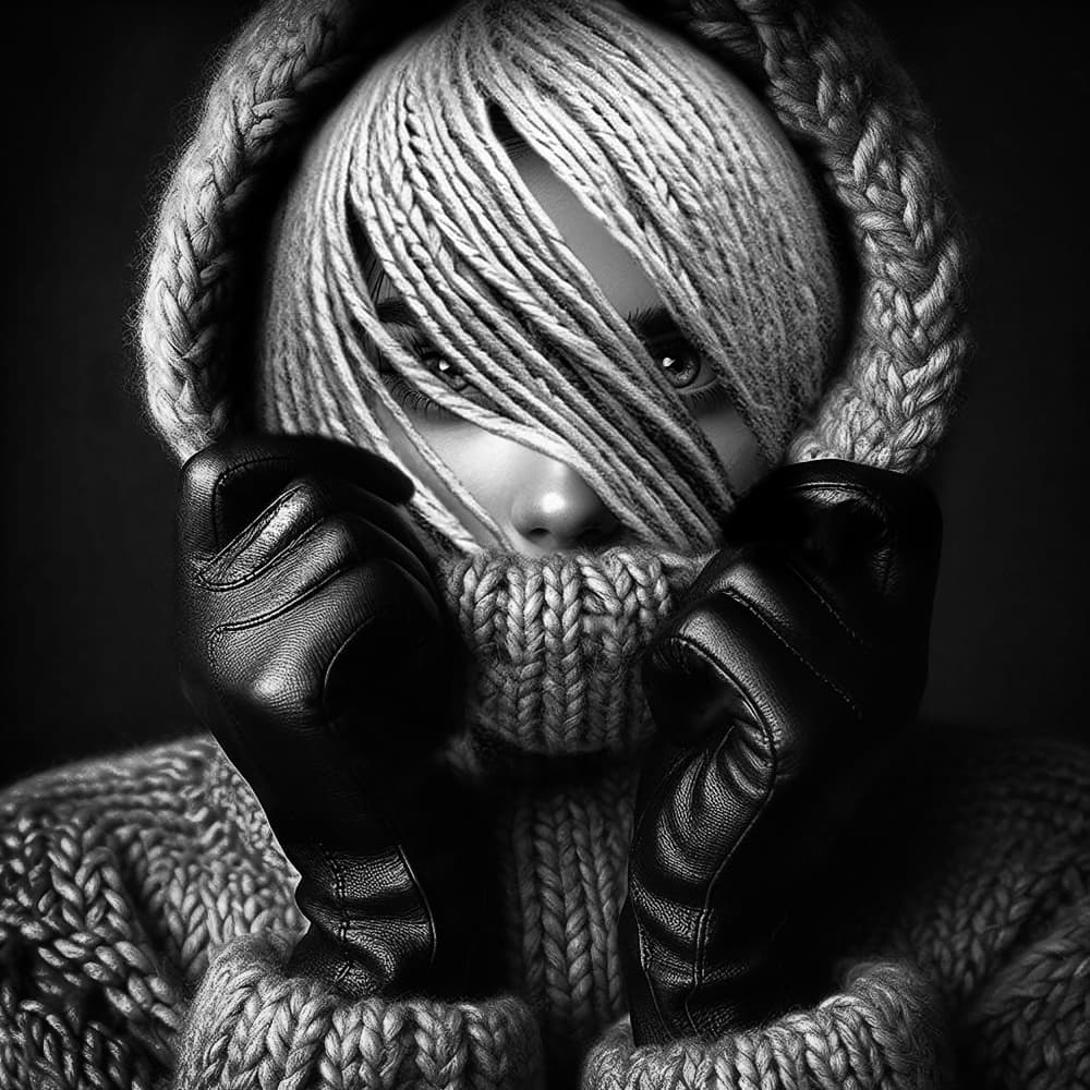 Hidden Eyes In Knit by Marcin Michalowski — canvas wall art