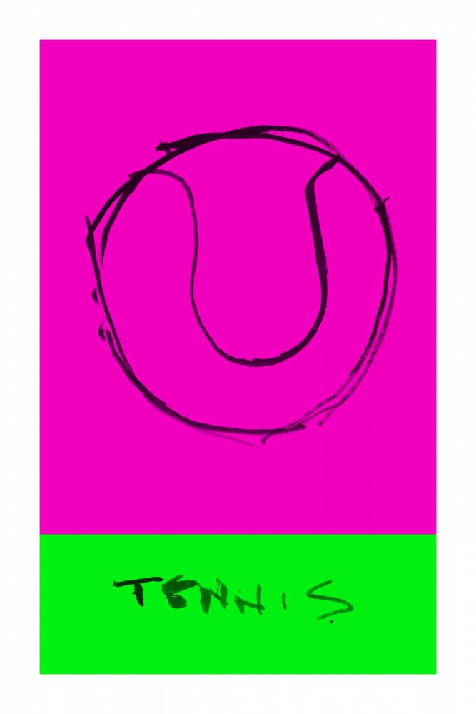 Bold Tennis Ball Doodle by cartissi — canvas wall art