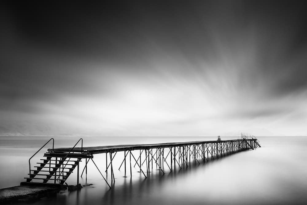 Long Pier Solitude by George Digalakis — canvas wall art