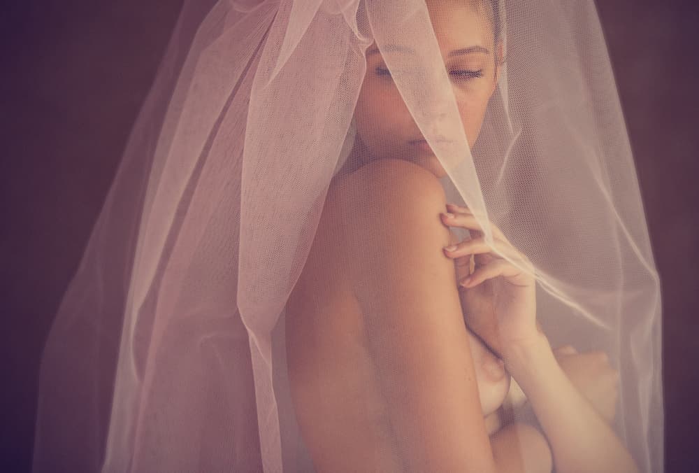 Veiled Woman Portrait by Svetlana Melik-Nubarova — canvas wall art