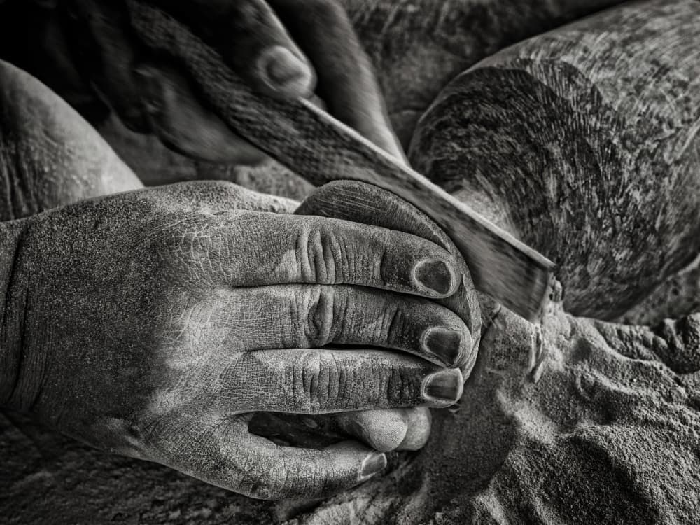 Dedicated Hands Carving by Mathilde Guillemot — canvas wall art