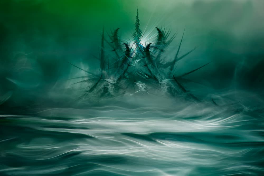 Mysterious Green Fortress by Willy Marthinussen — canvas wall art