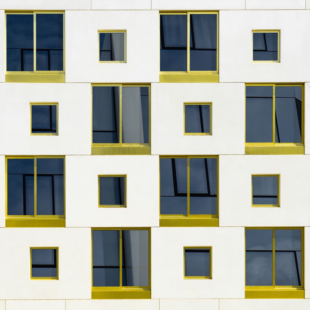 Modern Geometric Facade by Luc Vangindertael (laGrange) — canvas wall art