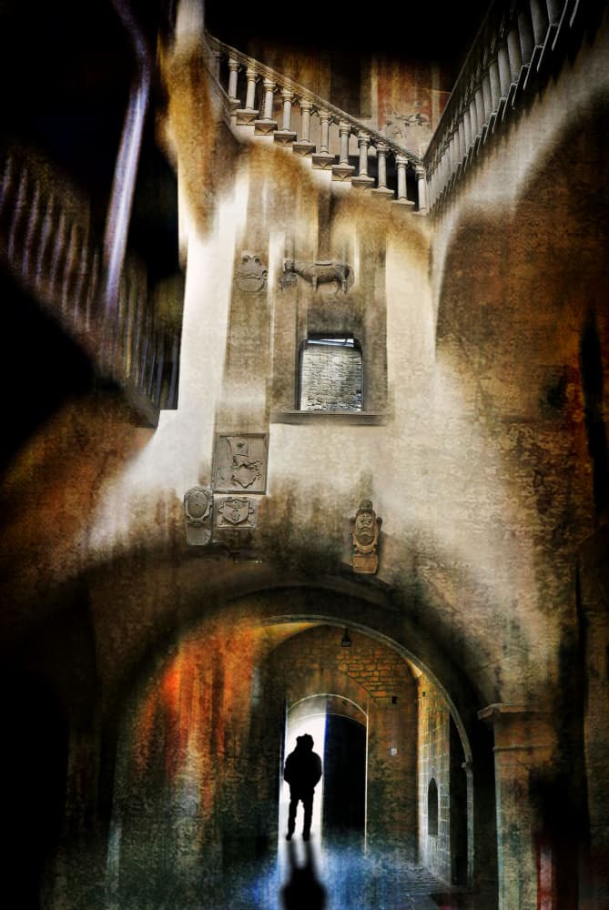 Mysterious Hallway Silhouette by Raffaele Corte — canvas wall art