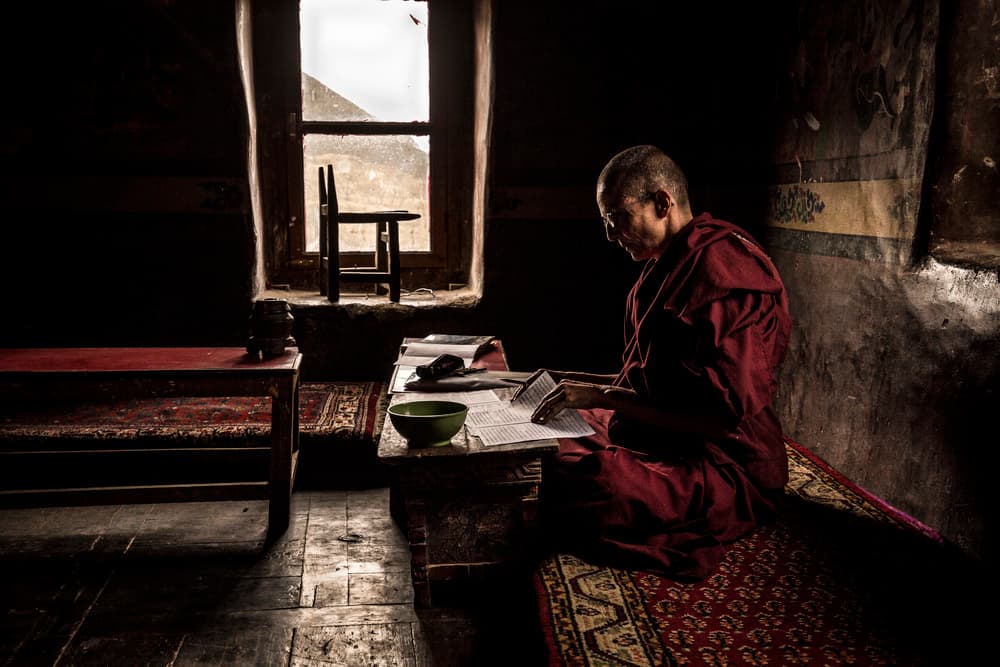 Monk Reading by Window by Marco Tagliarino — canvas wall art