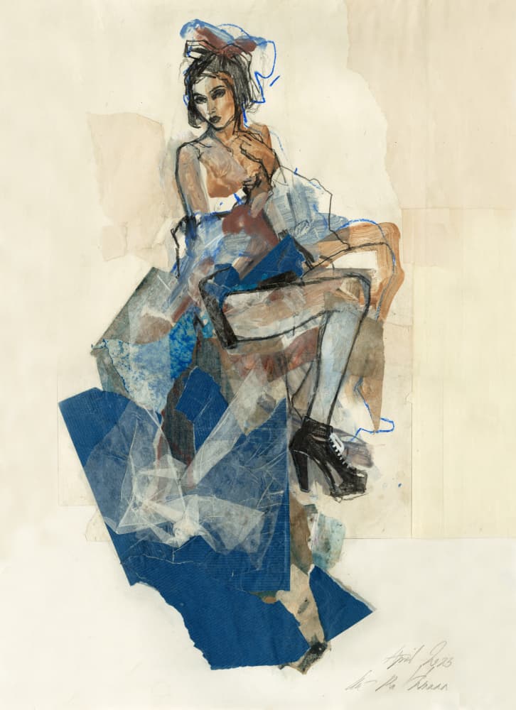 Elegant Blue Fashion by Ute Rathmann — canvas wall art