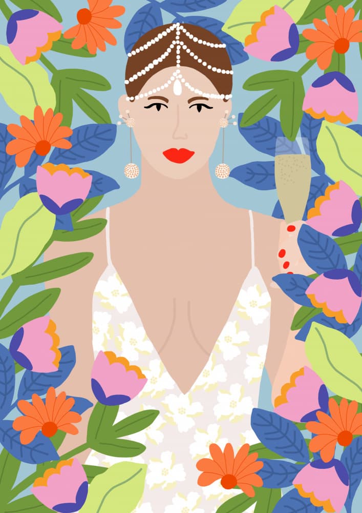 Summer Queen in Flowers by Rafaela Mascaro — canvas wall art