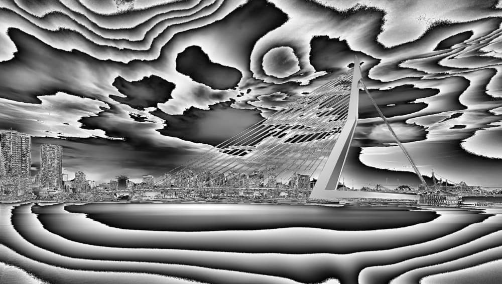Wavy Skyline Bridge by Jesús M. García — canvas wall art