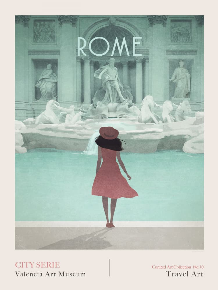 ROME - 1 TREVI FOUNTAIN by Emel Tunaboylu — canvas wall art