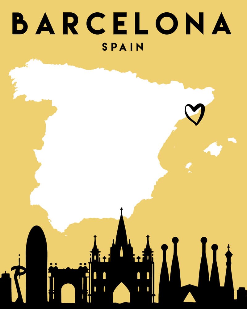 Barcelona City Heart by Emiliano Deificus — canvas wall art