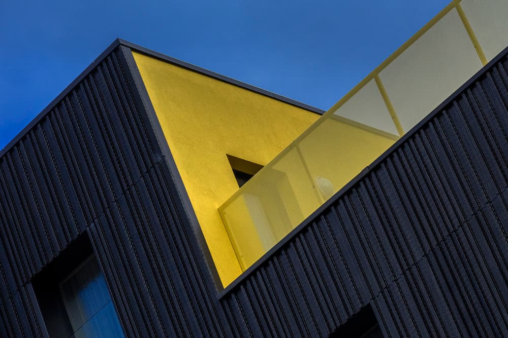 Modern Yellow Geometry by Jef Van den Houte — canvas wall art