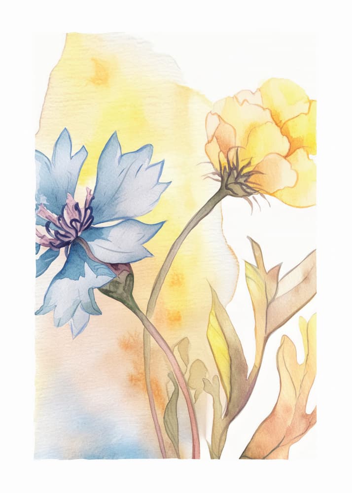 Gentle Floral Watercolor by Paperago — canvas wall art