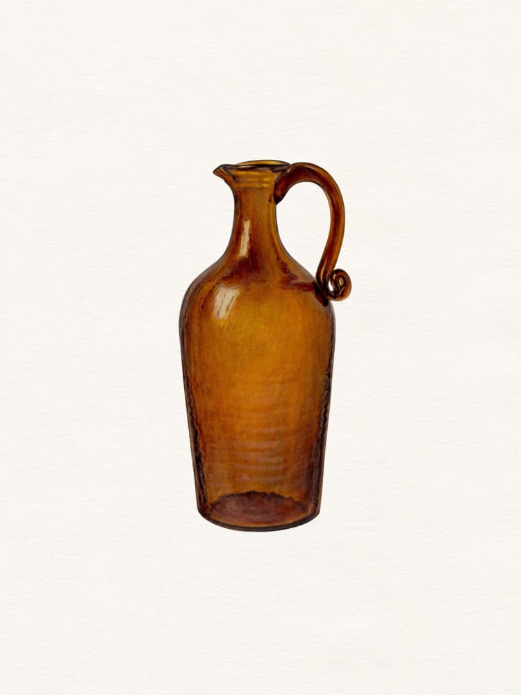 Vintage Amber Jug by Wild Violets — canvas wall art