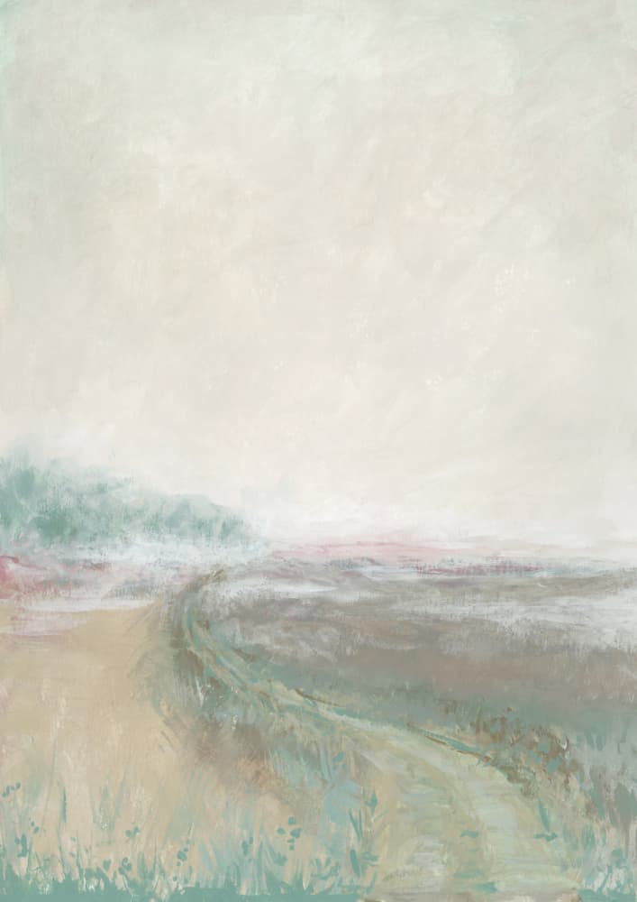 Misty Pastel Landscape by Rosana Laiz Blursbyai — canvas wall art