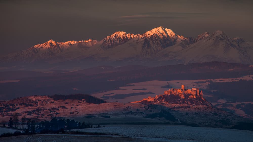 Golden Castle Mountain Vista by Peter Svoboda MQEP — canvas wall art