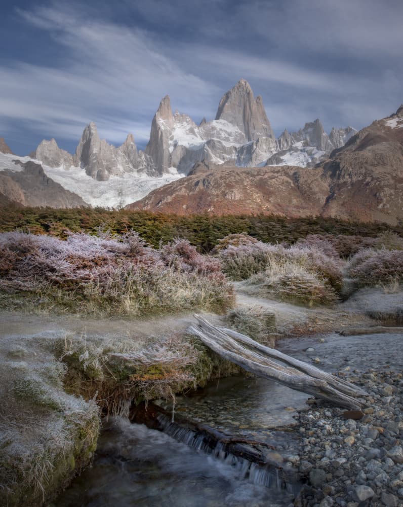 Frosted Patagonia Peaks by Evgeny Chertov — canvas wall art