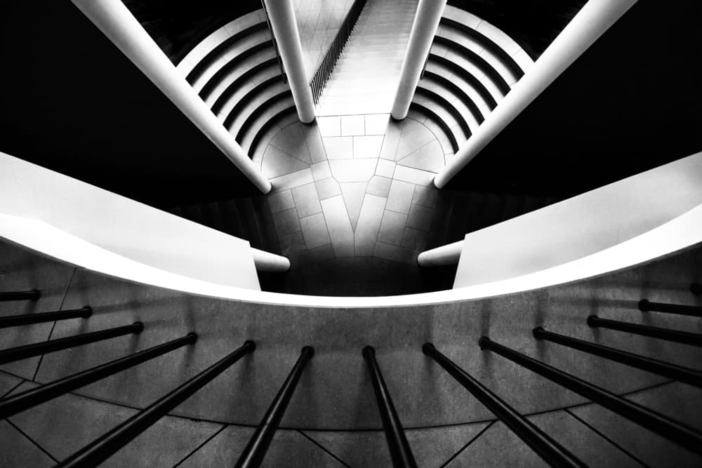 Abstract Black White Architecture by Rolf Endermann — canvas wall art