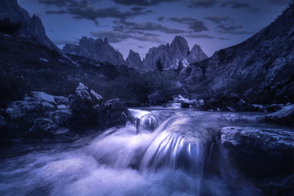 Mystical Mountain Waterfall by Martin Morávek — canvas wall art
