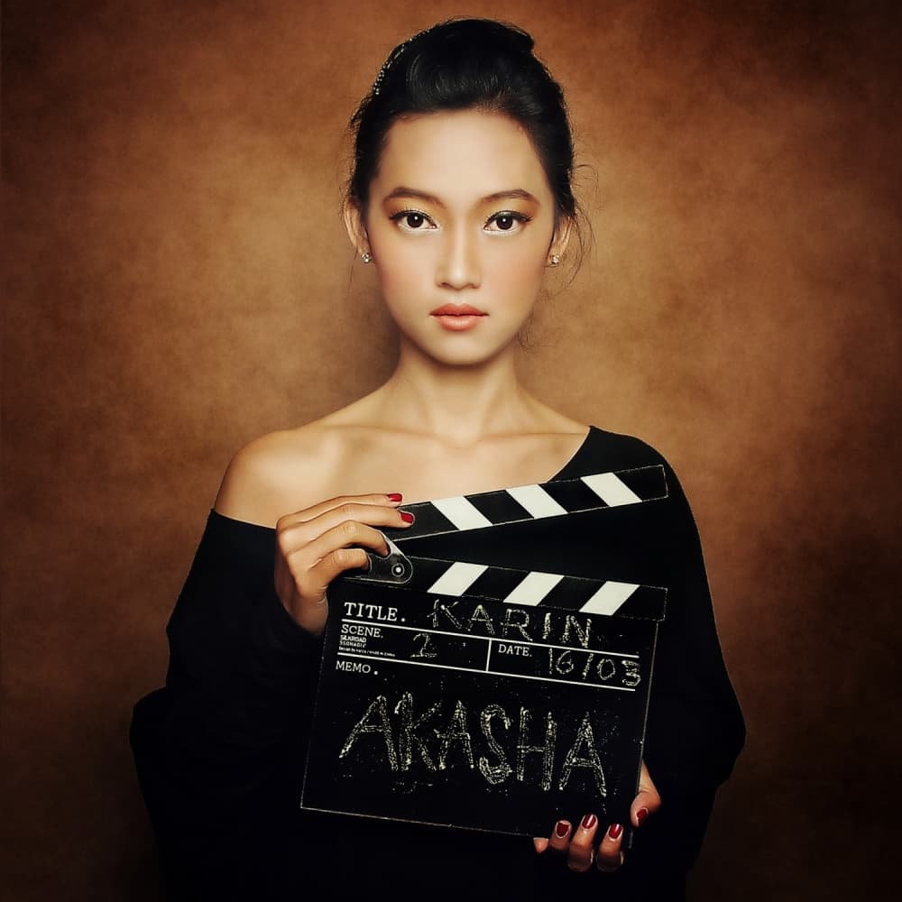 Elegant Actress Clapperboard by azalaka — canvas wall art