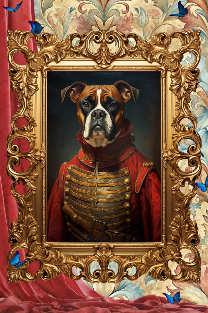 Regal Boxer Dog Portrait by Sue Skellern — canvas wall art