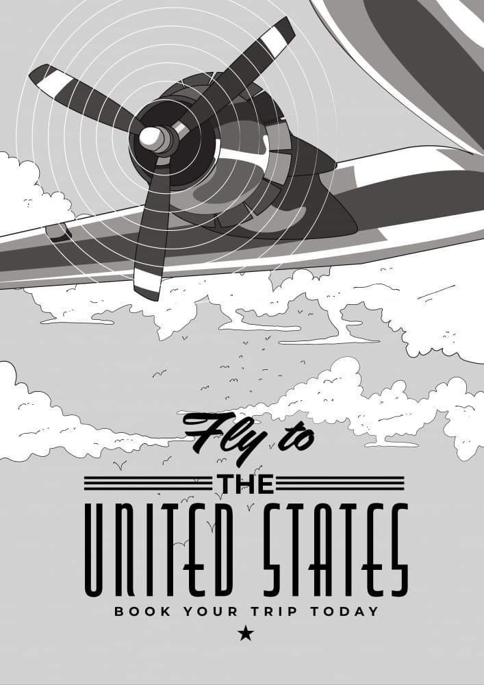 Retro United States Travel by Nicholas — canvas wall art
