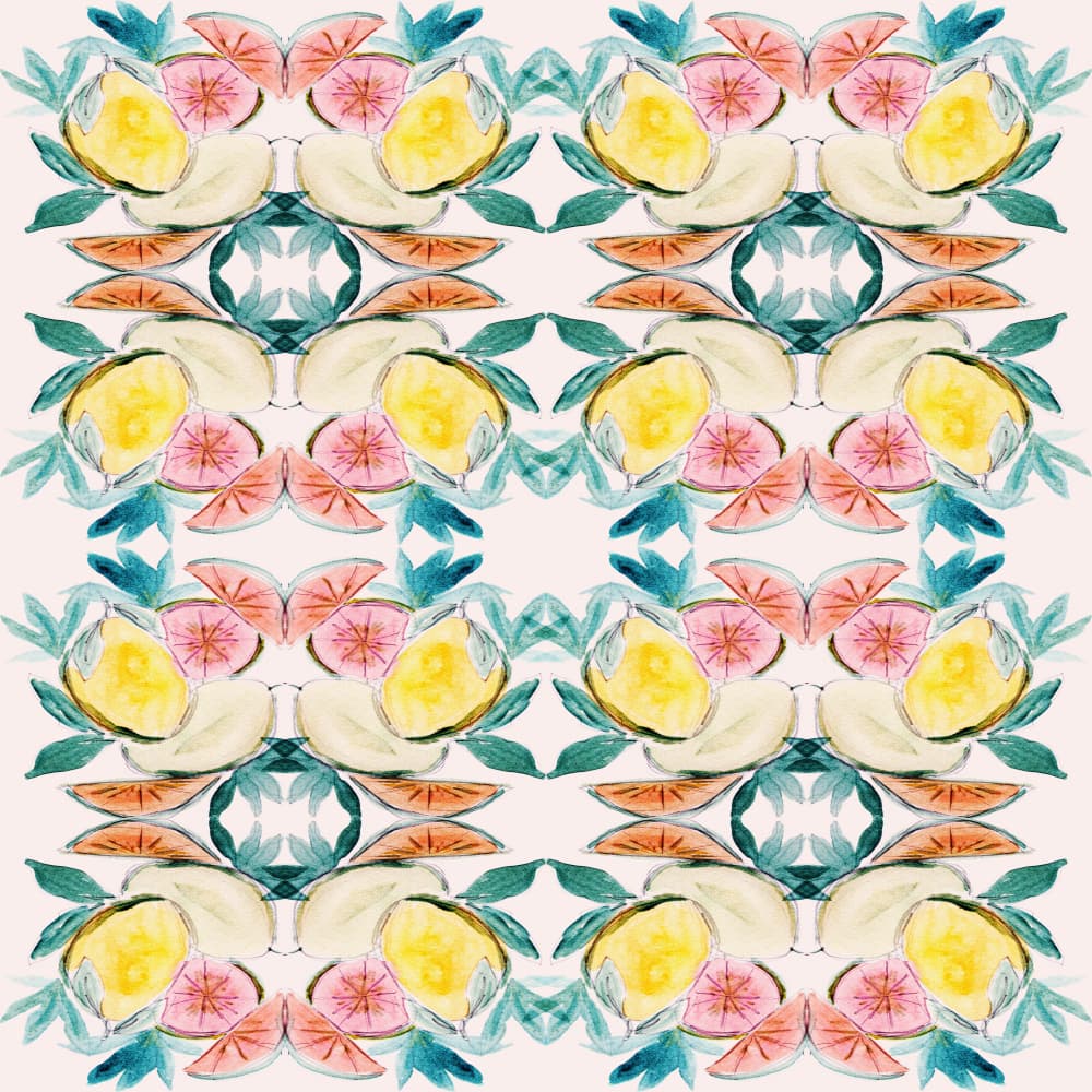 Vibrant Citrus Pattern by Gemma Bardot — canvas wall art