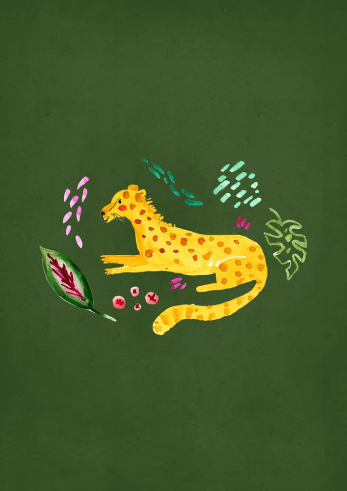 Whimsical Jungle Cheetah by Abigail Morales — canvas wall art