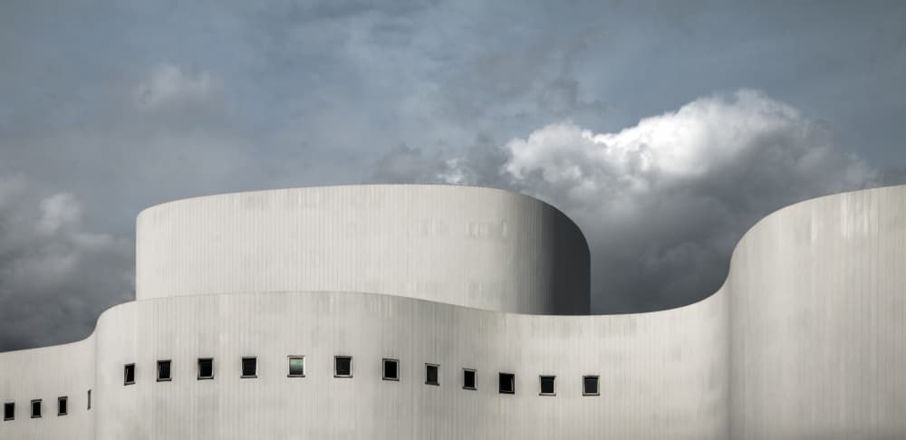 Curved White Architecture by Gilbert Claes — canvas wall art