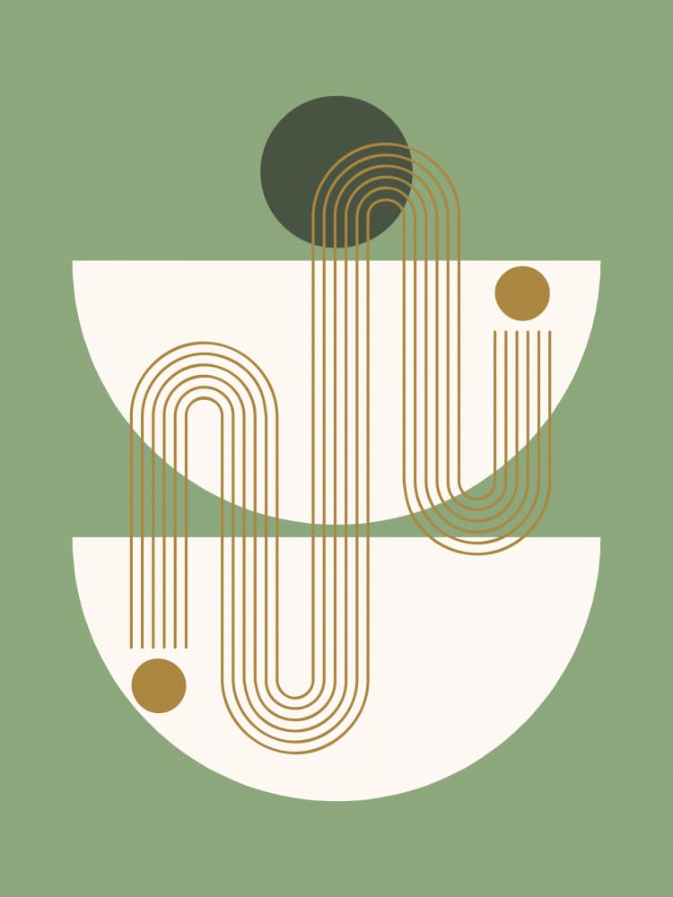 Sage Geometric Arches by Little Dean — canvas wall art