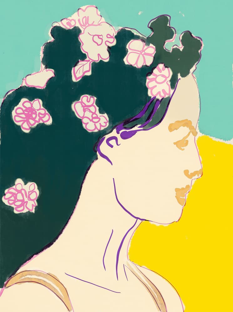 Serene Floral Portrait by Beate Tubach — canvas wall art
