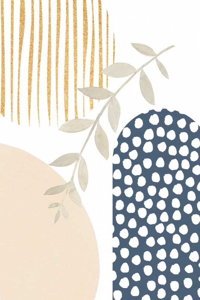 Abstract Gold Botanical Design by Sally Ann Moss — canvas wall art